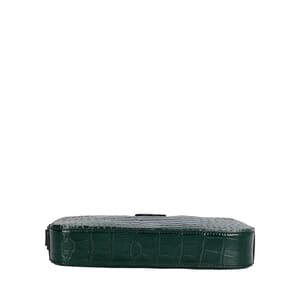 Croc Embossed Wristlet/Bag Vintage Green, view 7