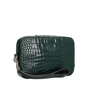 Croc Embossed Wristlet/Bag Vintage Green, view 2
