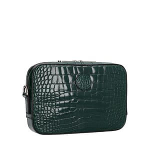 Croc Embossed Wristlet/Bag Vintage Green, view 5