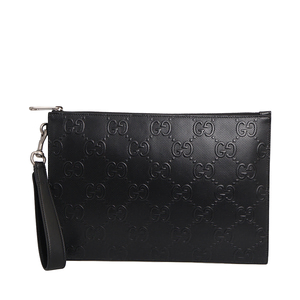 Perforated GG Wristlet Black