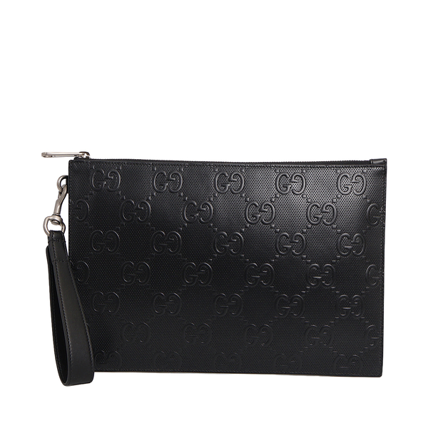 Perforated GG Wristlet Black