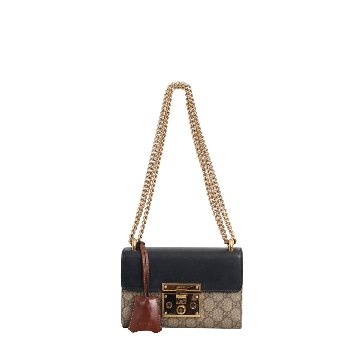 Supreme GG Small Padlock Shoulder Bag Beige/Black