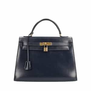 Box Calf Kelly Sellier 32 Navy Blue