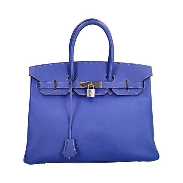Epsom Birkin 35 Blue Electric