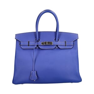 Epsom Birkin 35 Blue Electric, view 4