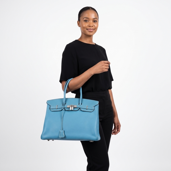 Togo Birkin 35 Blue Jean