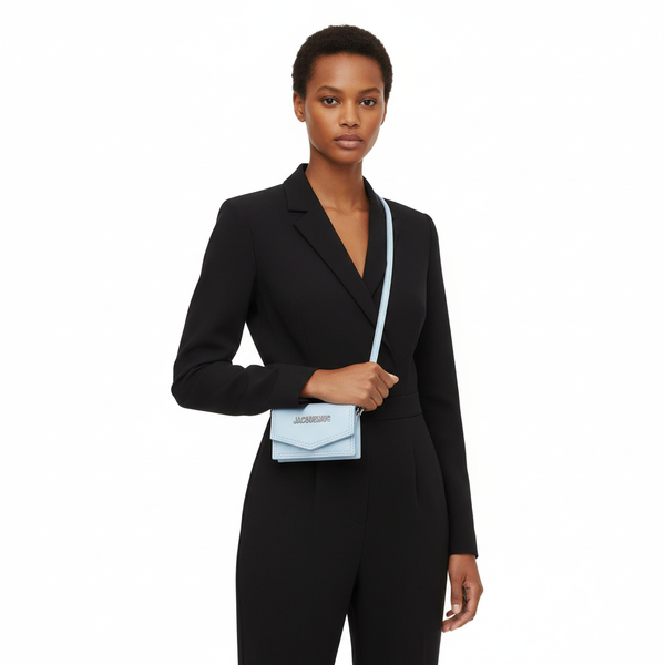Leather Le Porte Azur Crossbody Bag Light Blue