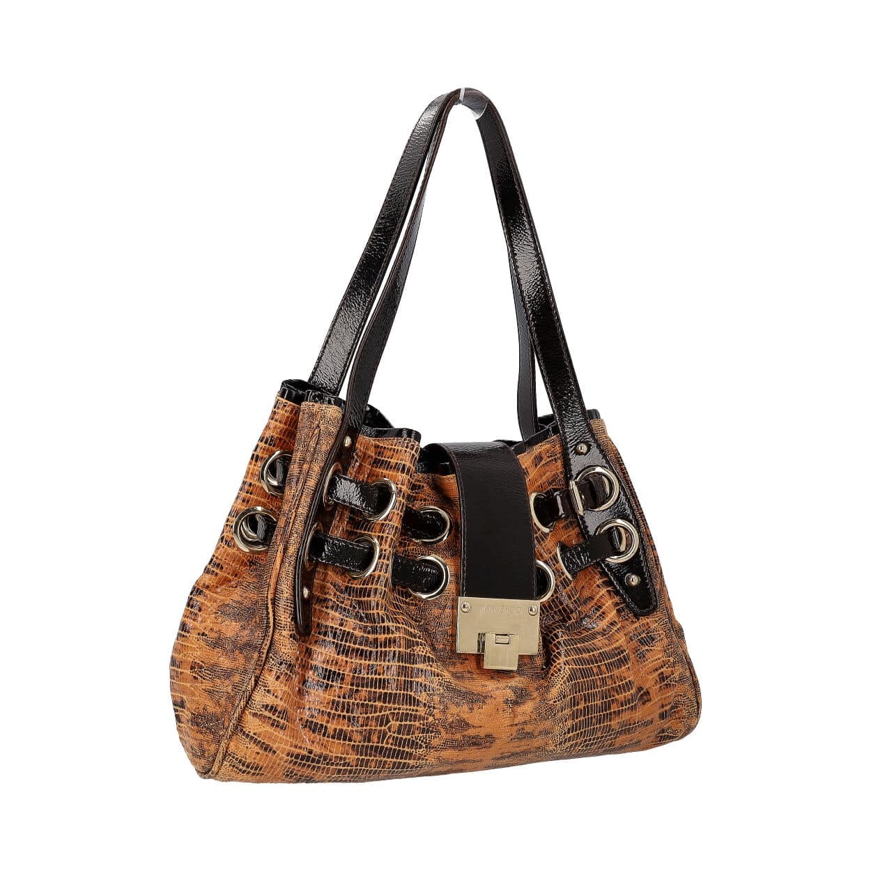 JIMMY CHOO Python Ramona Tote Brown | Luxity
