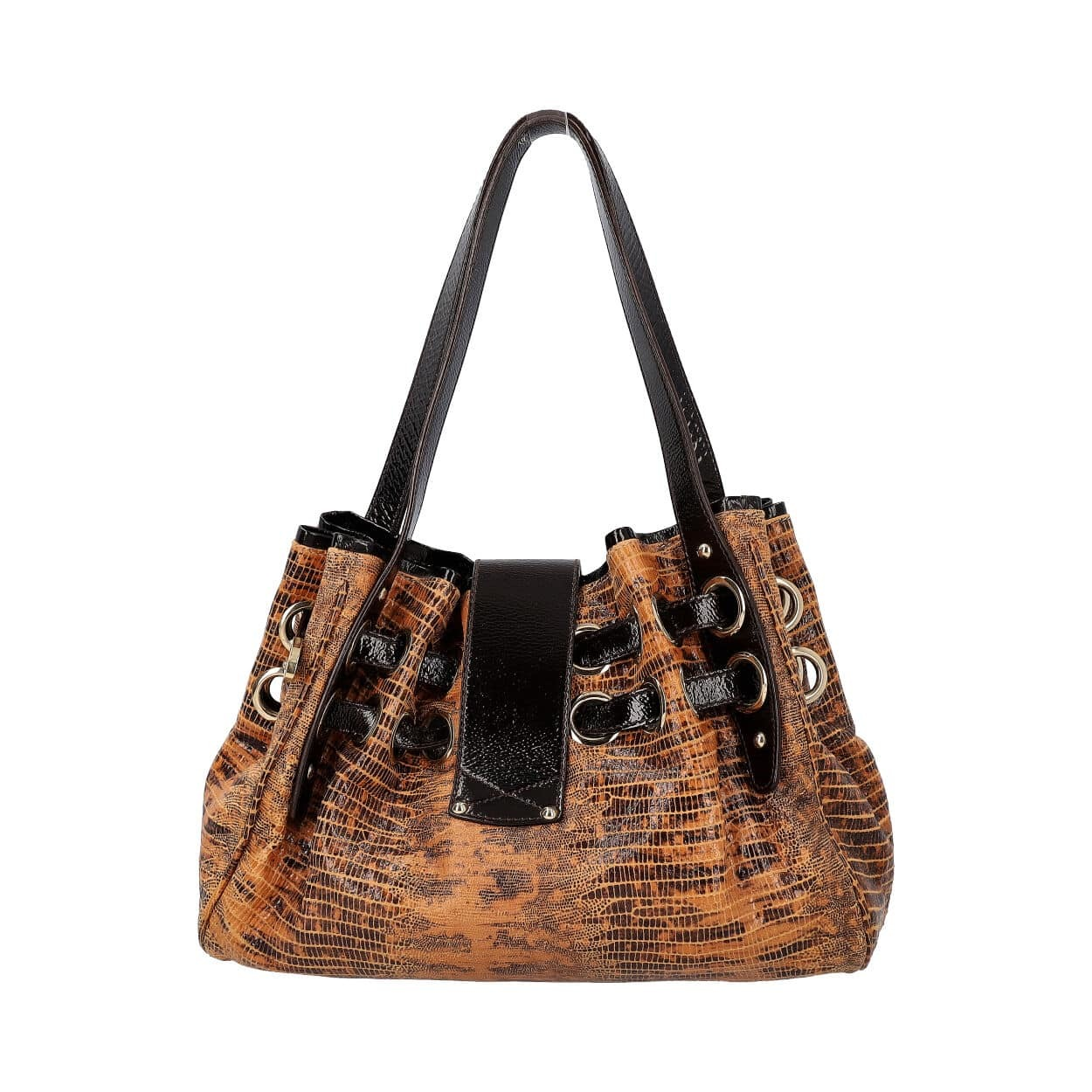 JIMMY CHOO Python Ramona Tote Brown | Luxity