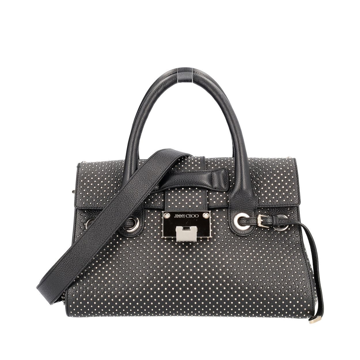 JIMMY CHOO Leather Studded Rosaline Bag Black | Luxity