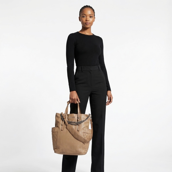 Leather Blare Tote Brown