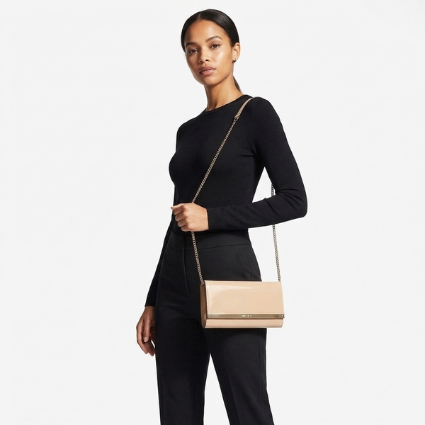 Patent Milla Clutch Nude