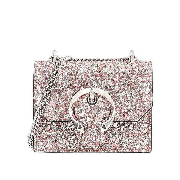 JIMMY CHOO Coarse Glitter Mini Paris Bag Rose Mix | Luxity