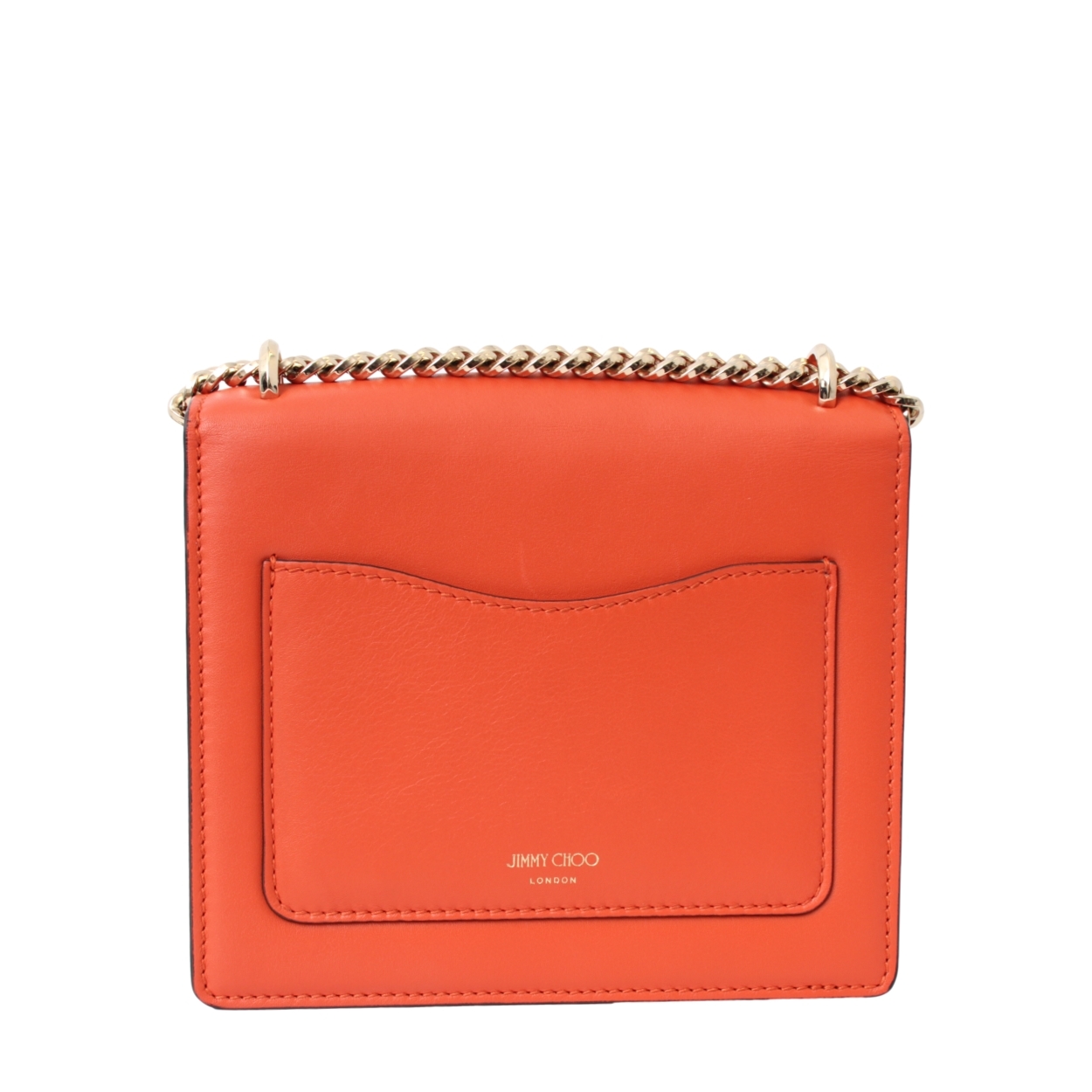 JIMMY CHOO Leather Avenue Quad Shoulder Bag Orange | Luxity