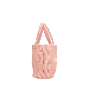 Raffia Beach Mini Tote E/W Rose/Latte, view 4