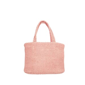 Raffia Beach Mini Tote E/W Rose/Latte, view 3
