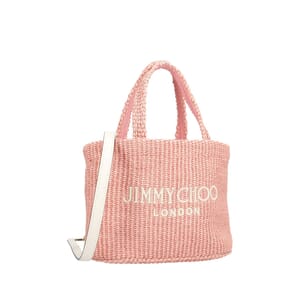 Raffia Beach Mini Tote E/W Rose/Latte, view 2