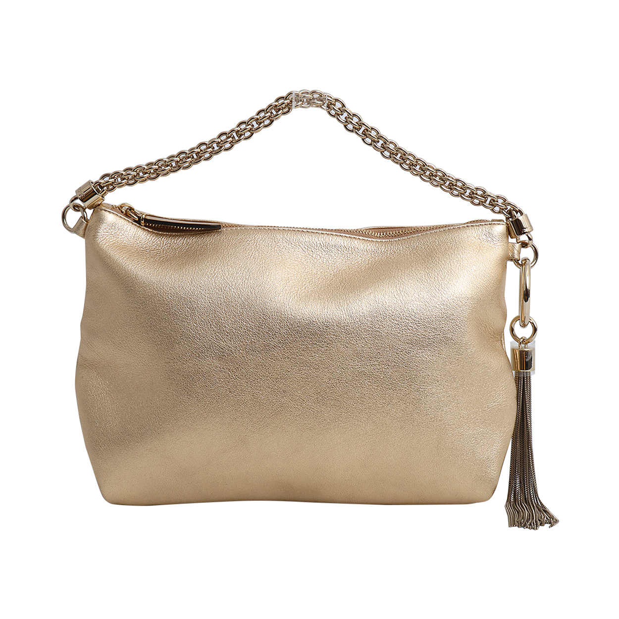 JIMMY CHOO Metallic Leather Callie Clutch Bag Gold | Luxity