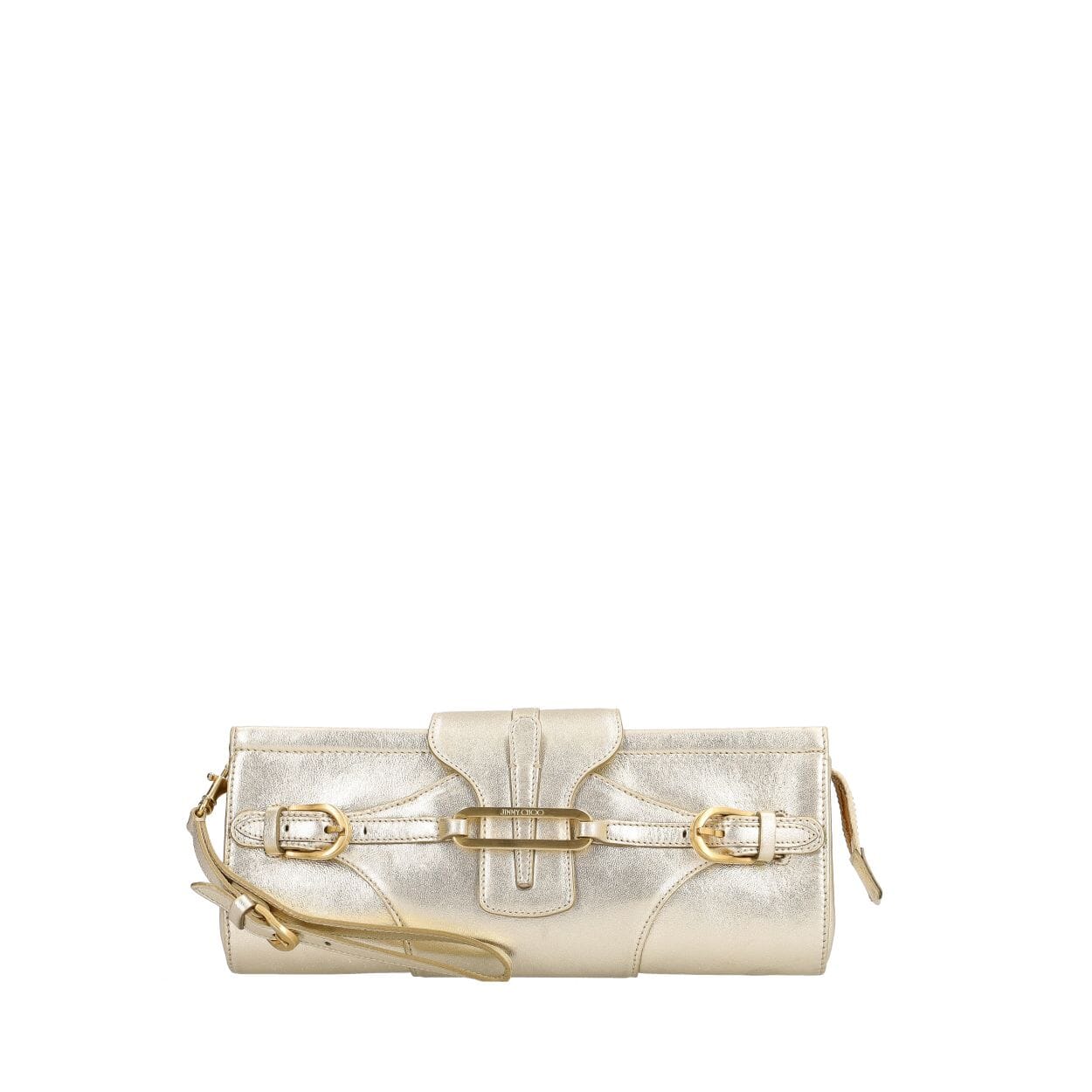 JIMMY CHOO Vintage Metallic Leather Tulita Clutch Gold | Luxity