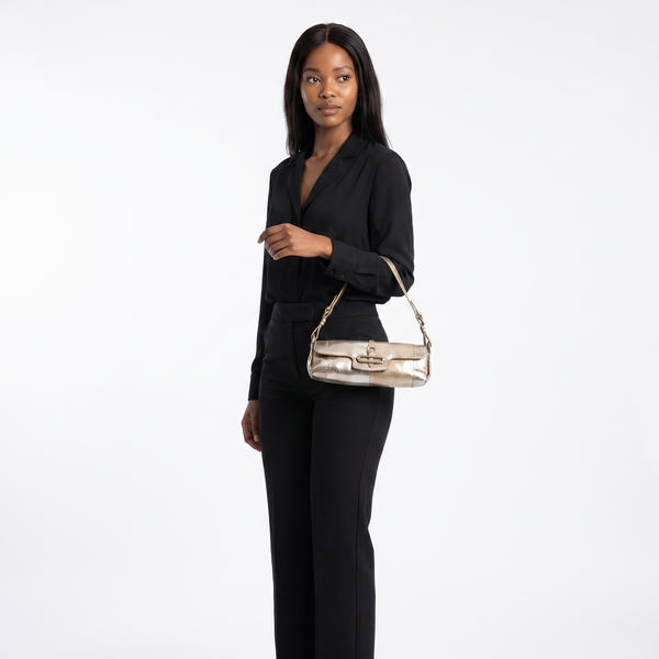 Snake Skin Tulita Clutch Silver