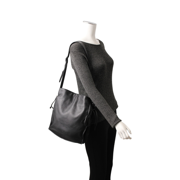 Leather Shoulder Bag Black