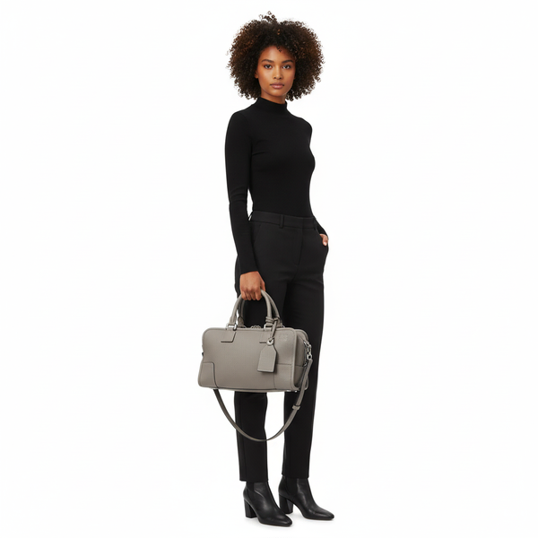 Leather Amazona Bag Grey