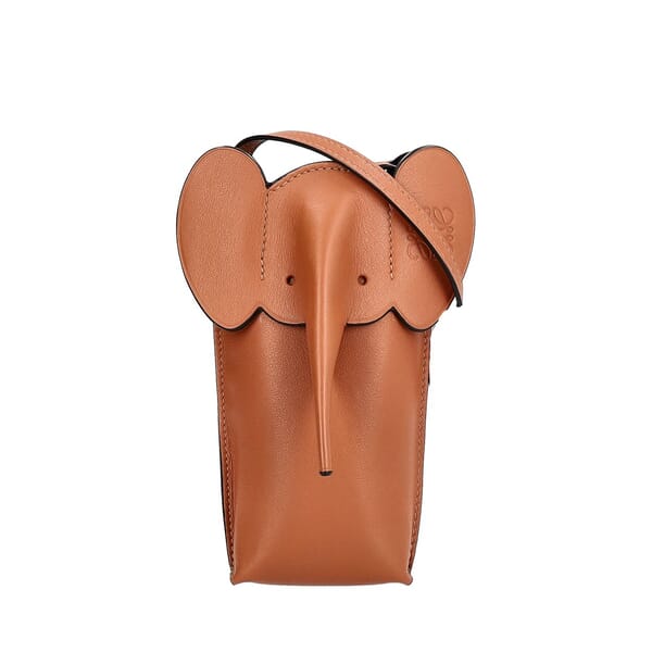 Leather Elephant Pocket Bag Tan