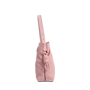 Leather Flamenco Medium Shoulder Bag Pink, view 4