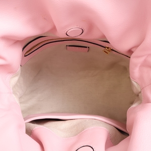 Leather Flamenco Medium Shoulder Bag Pink, view 7