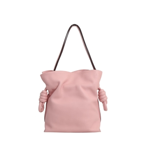 Leather Flamenco Medium Shoulder Bag Pink