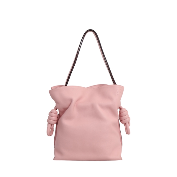 Leather Flamenco Medium Shoulder Bag Pink