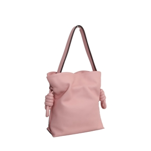 Leather Flamenco Medium Shoulder Bag Pink, view 2
