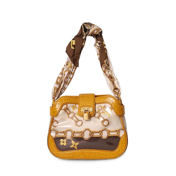 ショルダーバッグ LOUIS VUITTON vintagebag LOUIS VUITTON Alligator Linda Shoulder Bag Yellow/Brown - Limited