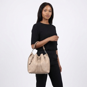 JIMMY CHOO Leather Tulita Shoulder Bag Chocolate | Luxity