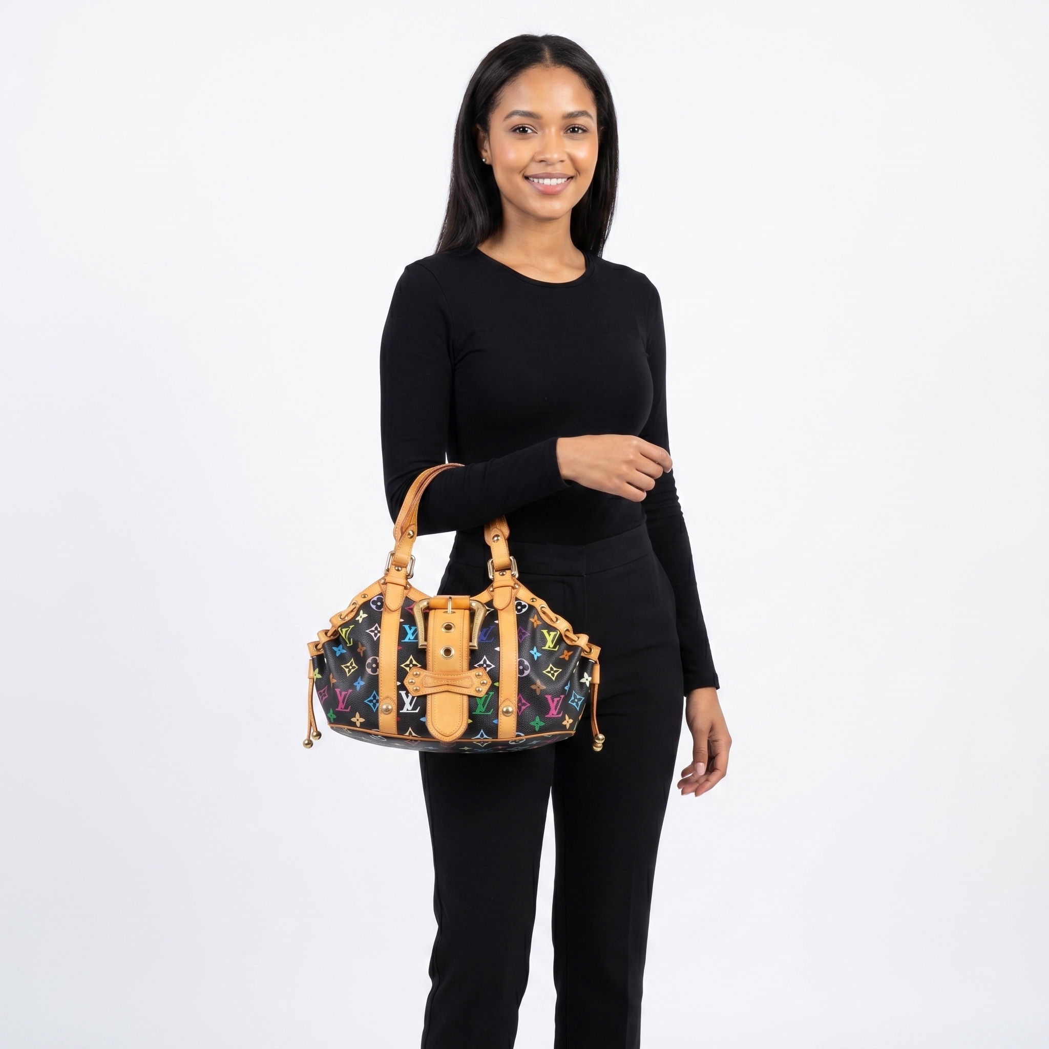 LOUIS VUITTON Multicolor Theda GM Black | Luxity