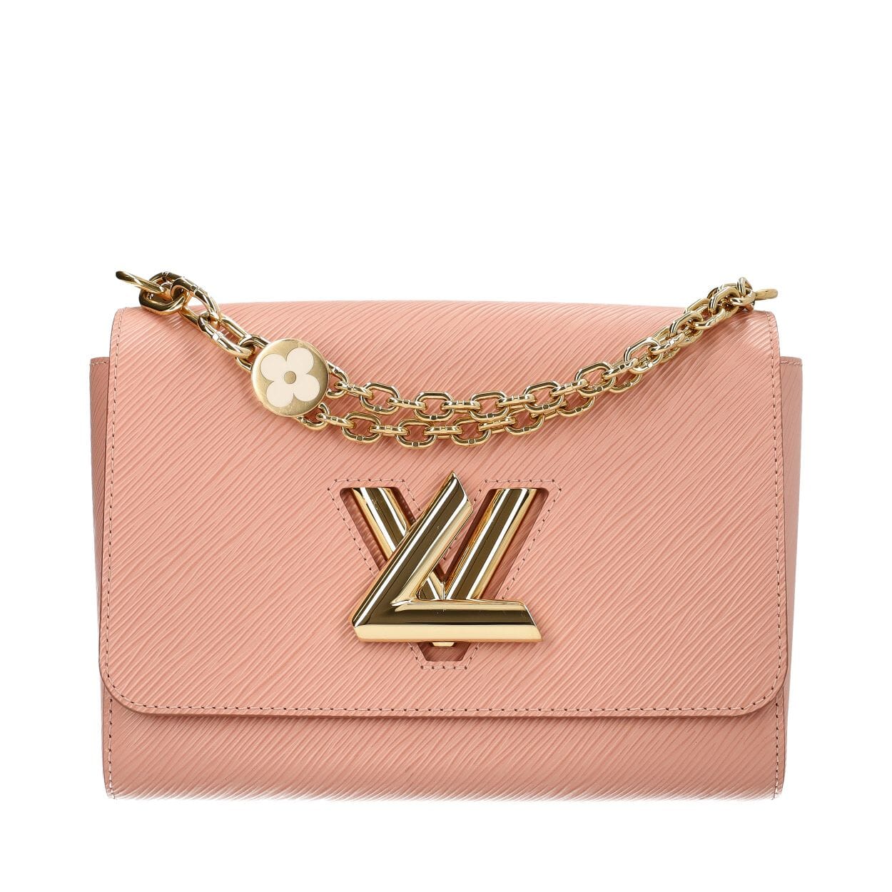 LOUIS VUITTON Epi Twist MM Monogram Flowers Chain Bag Rose