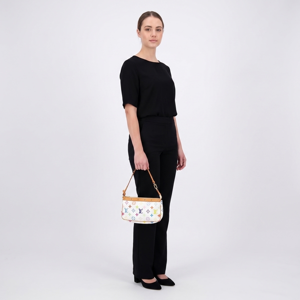 Vintage Multicolor Pochette Accessories White