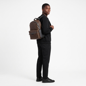 Monogram Macassar Discovery Backpack PM, view 8