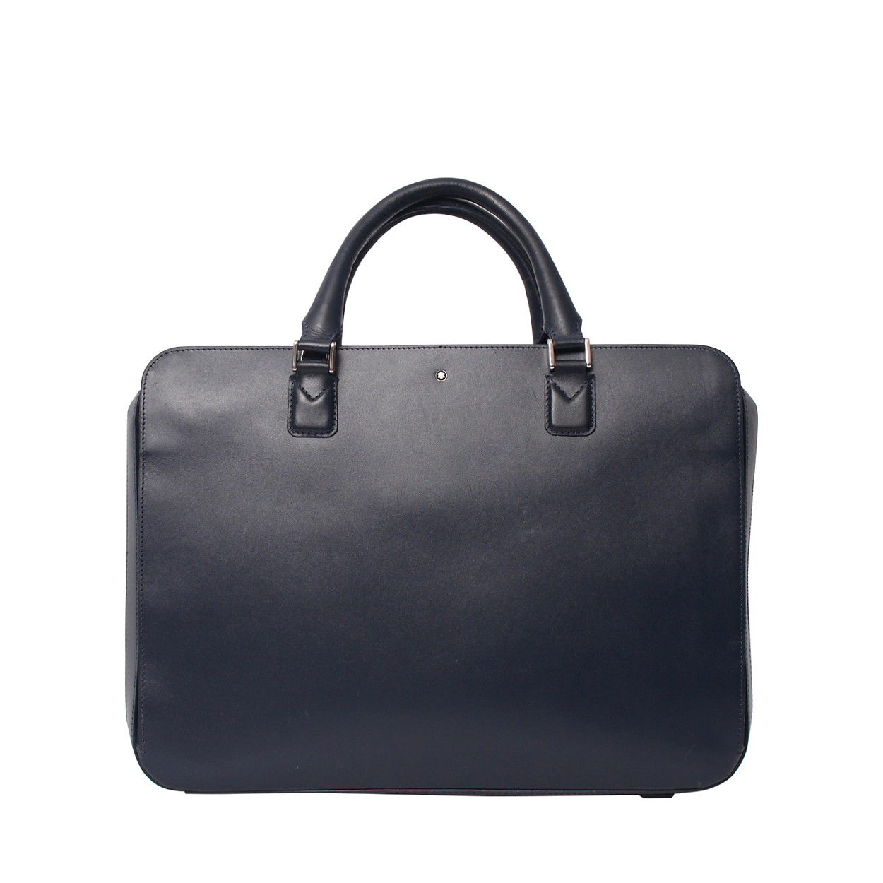 MONTBLANC ビジネスバッグ (ダークネイビーカラー) MONTBLANC Leather Meisterstuck Briefcase Navy | Luxity