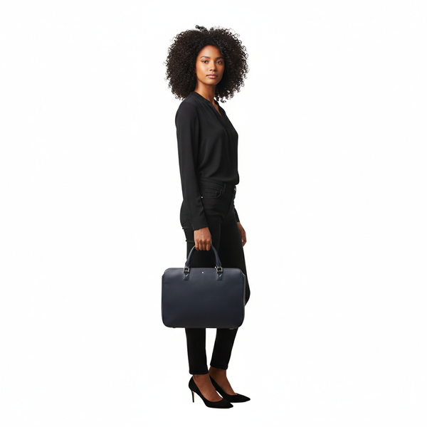 Leather Meisterstuck Briefcase Navy