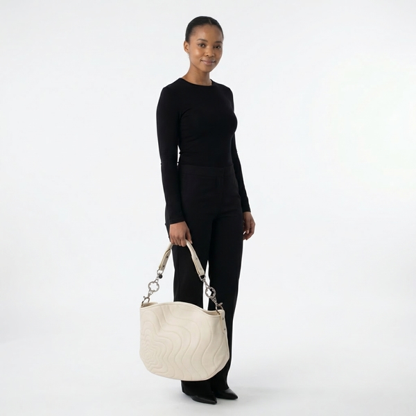 Leather Starisma Alcina Hobo White