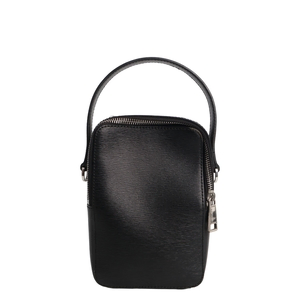 Leather 4810 Mini Reporter Crossbody Bag Black, view 3