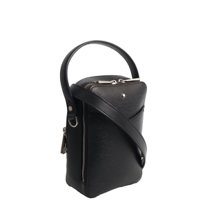 Leather 4810 Mini Reporter Crossbody Bag Black, view 2