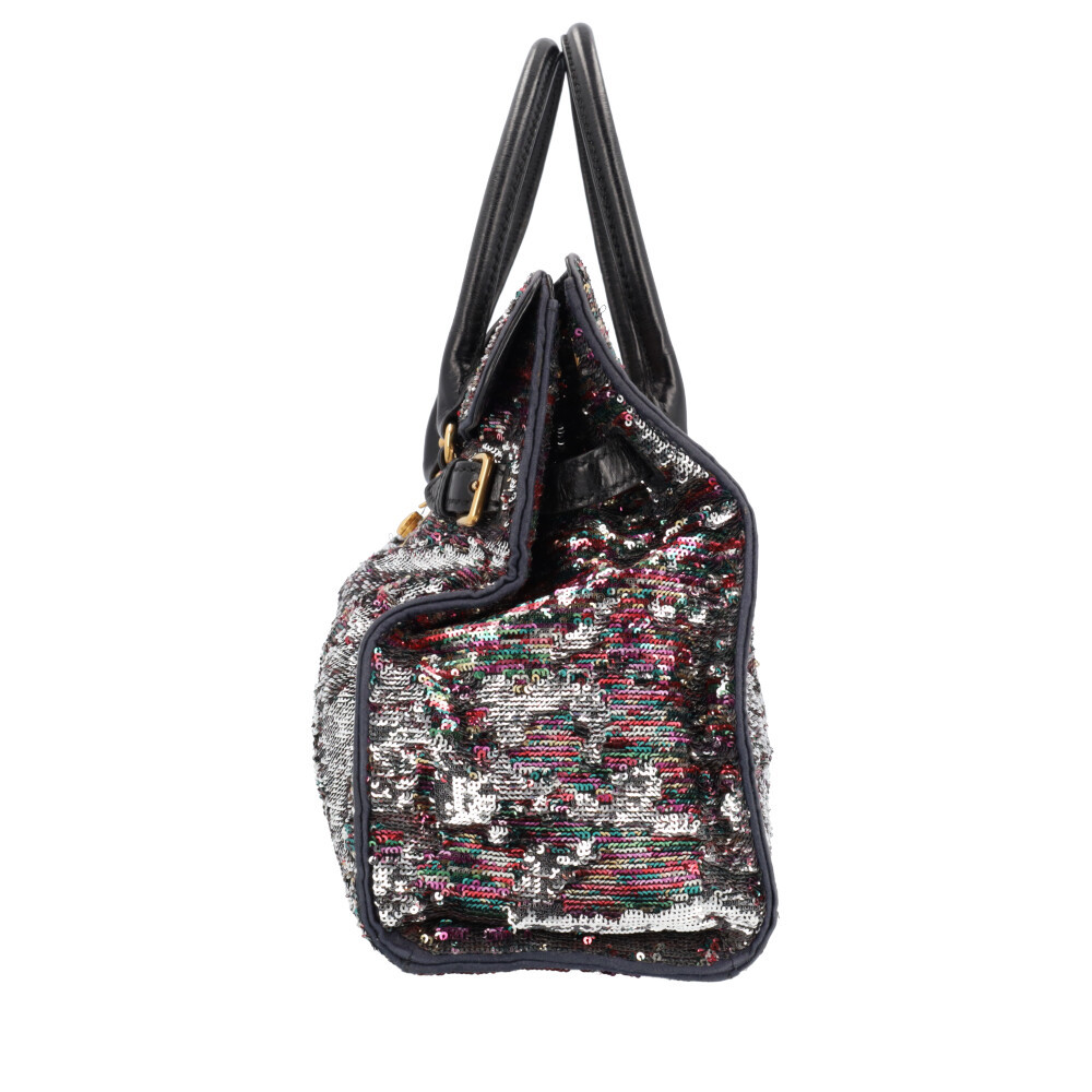 MIU MIU Sequin Top Handle Bag Silver/Purple | Luxity