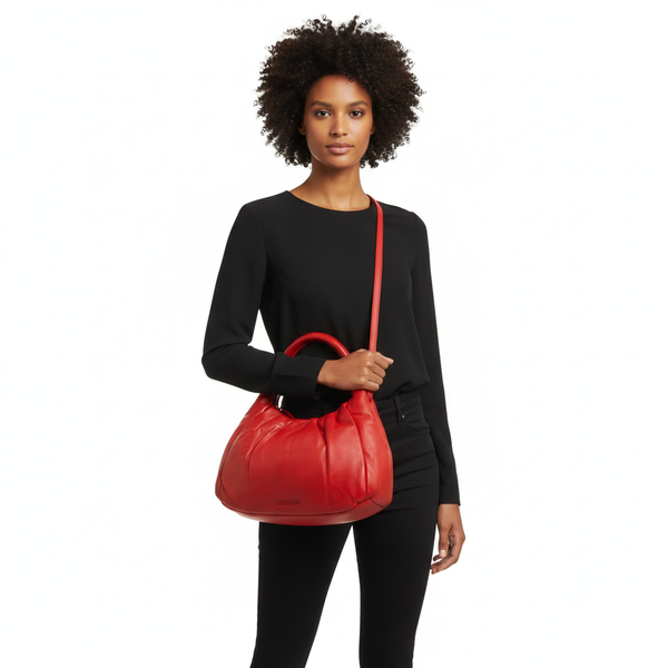 Vintage Leather Hobo Red