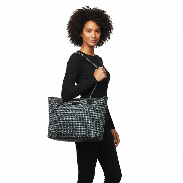 Tweed The Hole Tote Black/Green