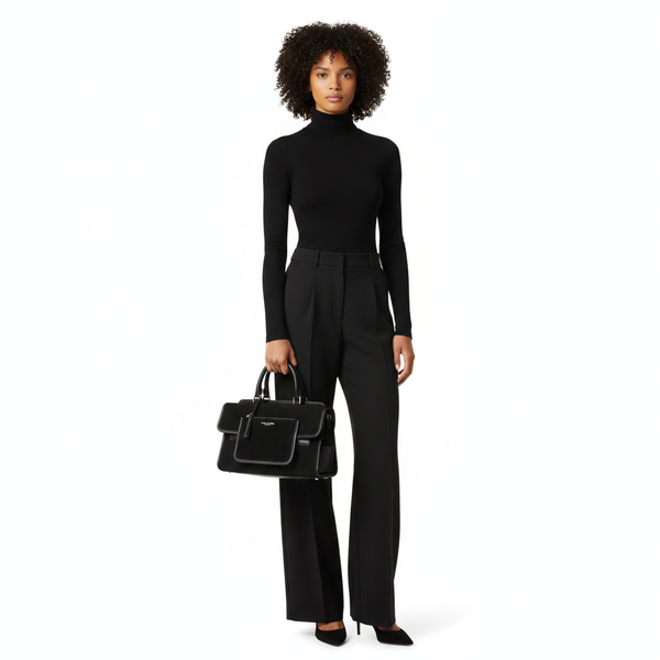 Leather/Suede Tote Black