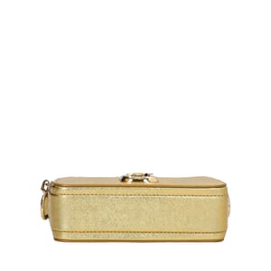 Leather Snapshot Crossbody Bag Gold, view 7