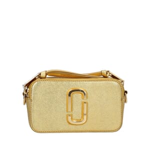 Leather Snapshot Crossbody Bag Gold, view 4