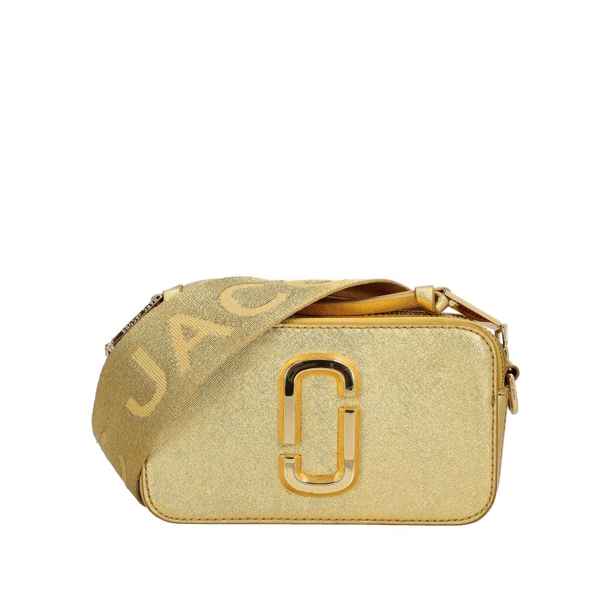 Leather Snapshot Crossbody Bag Gold